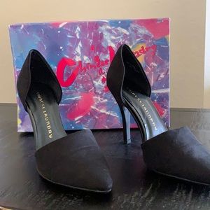 Chinese laundry black sued heels